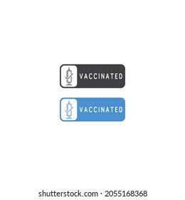 Vaccinated stamps, label. Vector icon template