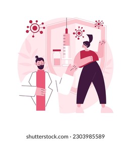 Vaccination of adults abstract concept vector illustration. Flu vaccination of adult, grown up immunization schedule, vaccine-preventable diseases list, general medical practice abstract metaphor.