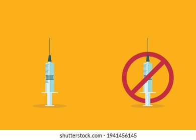 Vaccination or Anti-vaccination concept vector illustration