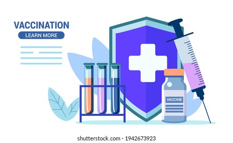 Vaccination Bacteria outbreak immunity vector illustration Healthcare industry as prescription Preventive medication dose to protect body from epidemic infection Virus Disease and illness