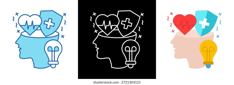Ilustración vectorial triplestyle del ícono del beneficio de la vacunación