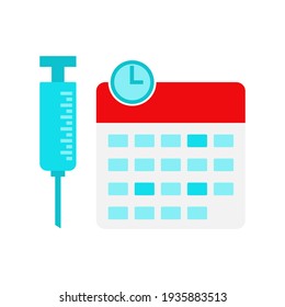 Vaccination calendar illustration, dates and times for vaccine