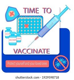 Vaccination calendar on the poster. Vector illustration