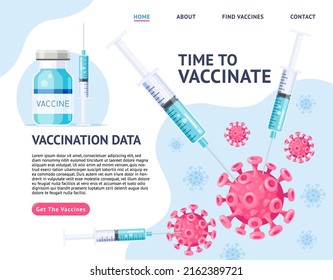 Vaccination campaign flat illustration style. Time to Vaccinate.