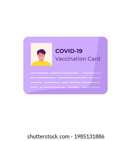 Vaccination Card Icon For COVID-19. Health Passport Of Vaccination For Covid-19. Safe Travel In Pandemic. Coronavirus Vaccine, Disease