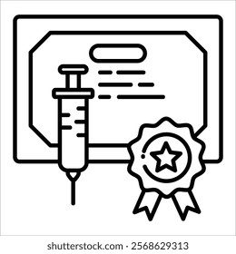 Vaccination Certificate Icon Element For Design