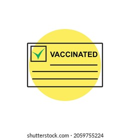 Vaccination certificate vector icon. Isolated vaccine passport sign design