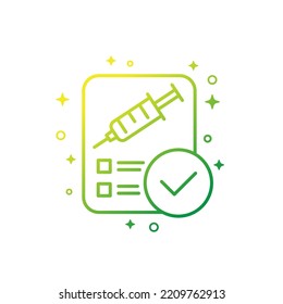 vaccination check line icon, vector