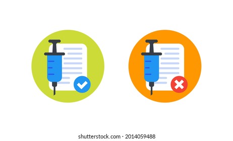 vaccination check, medical vector icons