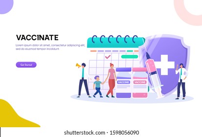 Vaccination And Child Immunization Vector Illustration Concept. Immunity Health, Mother And Son Visit Doctor Pediatrician ,can Use For, Landing Page, Template, Ui, Web, Homepage, Poster, Banner, Flyer