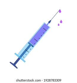 Vaccination concept against coronavirus, flu, other viruses, infections or diseases. Syringe with medicine. Insulin injections for diabetes. Medical poster for clinic or hospital vector illustration