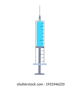 Vaccination concept against coronavirus, flu, other viruses, infections or diseases. Syringe with medicine. Insulin injections for diabetes. Medical poster for clinic or hospital vector illustration