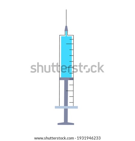 Vaccination concept against coronavirus, flu, other viruses, infections or diseases. Syringe with medicine. Insulin injections for diabetes. Medical poster for clinic or hospital vector illustration