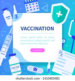 Vaccination concept. Can use for web banner, infographics, hero images. Flat modern vector illustration. 