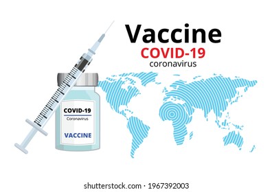 Concepto de vacunación, Covid-19 coronavirus, ilustración vectorial.