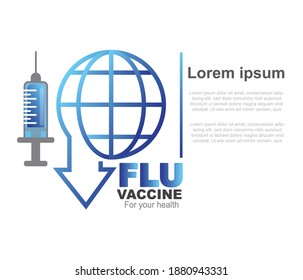 Vaccination concept design. vaccine protection against viruses and flu. Display for medicine and vaccine concept, banner, poster, web page.
