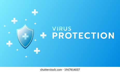 Vaccination concept Health care and protection on blue background , vaccine and syringe injection, treatment to cure Covid 19 Coronavirus  , Vector illustration EPS 10