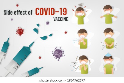 Vaccination concept for immunity health. Covid-19. Healthcare, coronavirus, prevention and immunize. Side effects of Vaccine.