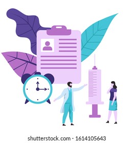 Vaccination concept for immunity health. Vector illustration.