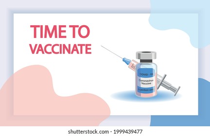 Vaccination concept. Immunization campaign. Vaccination against the vaccine. Health care and security. Syringe and vaccine vial. Medical treatment. Flat illustrations.