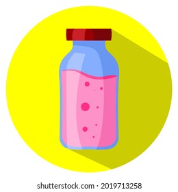Vaccination concept. Immunization campaign. Vaccine shot. Health care and protection with health bottle logo icon. Medical treatment. Flat vector illustration