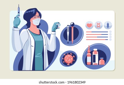 Vaccination concept infographic elements art