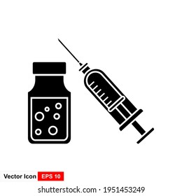 Vaccination Concept and Syringe Icon