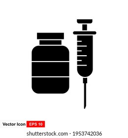 Vaccination Concept and Syringe Icon.