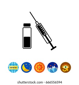 Vaccination Concept and Syringe Icon