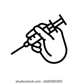 Icono de línea de cobertura de vacunación. Vector de cobertura de vacunación. Contorno aislado Ilustración negra