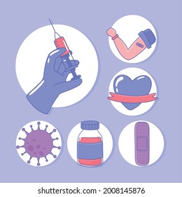 vaccination covid 19 include syringe and vial