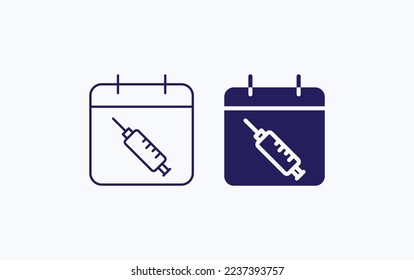 Vaccination day, syringe vector icon