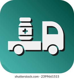 Vaccination Delivery Vector Glyph Gradient Background Icon For Personal And Commercial Use.
