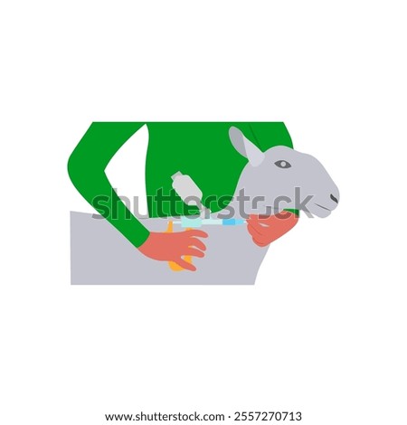 Vaccination, Farming Flat Vector Illustration