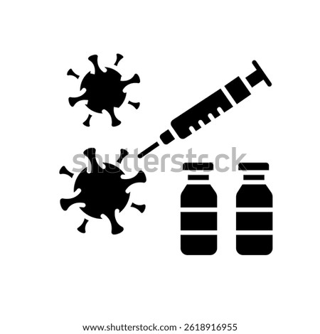 Vaccination flat icon. Vector isolated element. Editable stroke.