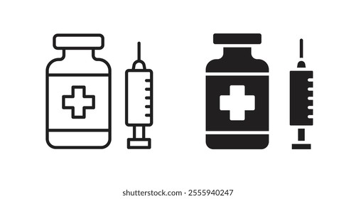 Vaccination flat simple vector symbols illustration.