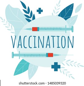 Vaccination. Flu Shot. Medical Poster. Health Care. Vector Medicine 