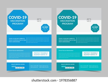 Vaccination Flyer Design. Vaccine Leaflet Template. Injection Flyer Poster Template. Covid Vaccination Flyer.