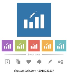 Impfschema flache weiße Symbole auf quadratischem Hintergrund. 6 Bonussymbole sind im Lieferumfang enthalten.