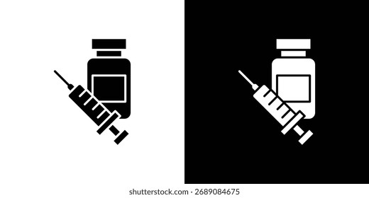 Vaccination icon. The black silhouette vector