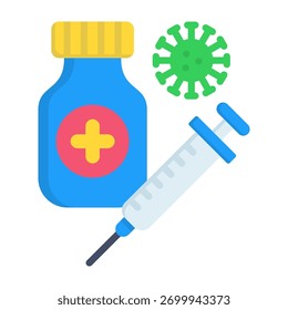 Vaccination Icon Flat Vector Illustration