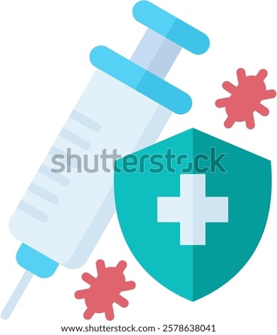 Vaccination Icon Flat Vector Illustration