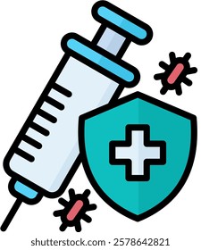 Vaccination Icon Lineal Color Vector Illustration