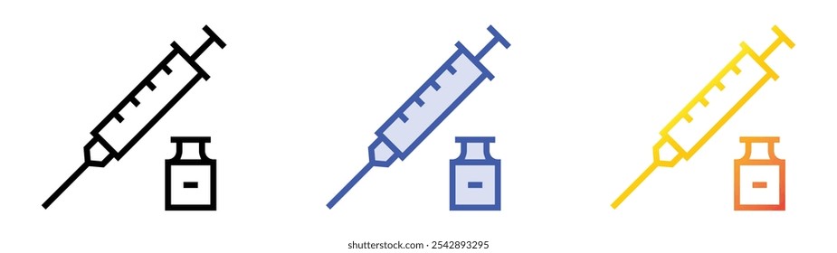 vaccination icon. Linear, Blue Fill and Gradient Style Design Isolated On White Background