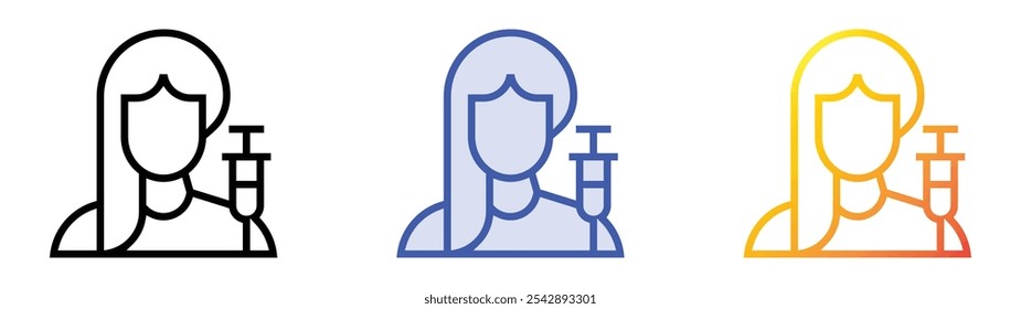 vaccination icon. Linear, Blue Fill and Gradient Style Design Isolated On White Background