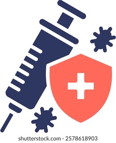 Vaccination Icon Mixed Vector Illustration