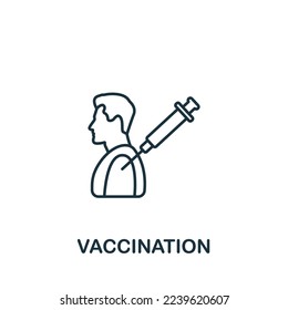 Vaccination icon. Monochrome simple New Normality icon for templates, web design and infographics