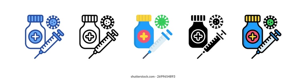 Vaccination Icon Multi Style Vector Illustration
