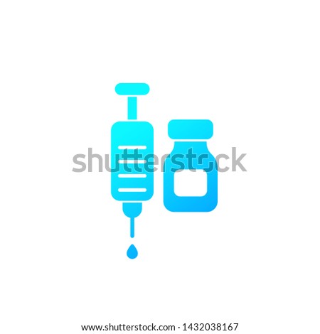 vaccination icon on white, vector