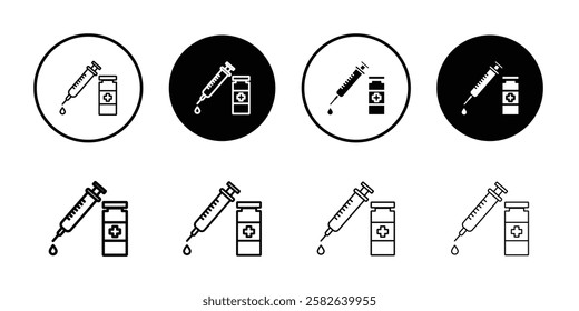 Vaccination icon Outline thin set pack series